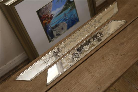 A Venetian etched glass framed wall mirror W.48cm